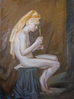 Картина "Девушка с дудочкой" Гаянэ Добровольская