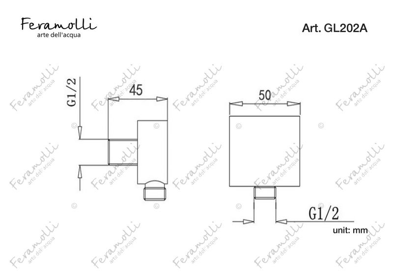 Подключение для шланга Feramolli Tropicale GL202A, золото фото 6