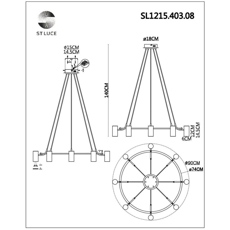 Светильник подвесной ST LUCE TALIA SL1215.403.08