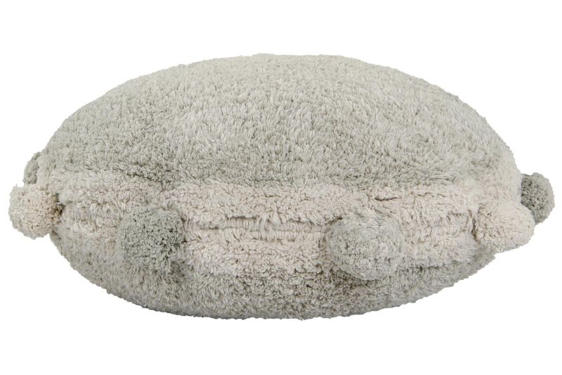 Круглая интерьерная подушка с помпонами оливковая 48 x 48 Lorena Canals SC-BUB-OLV
