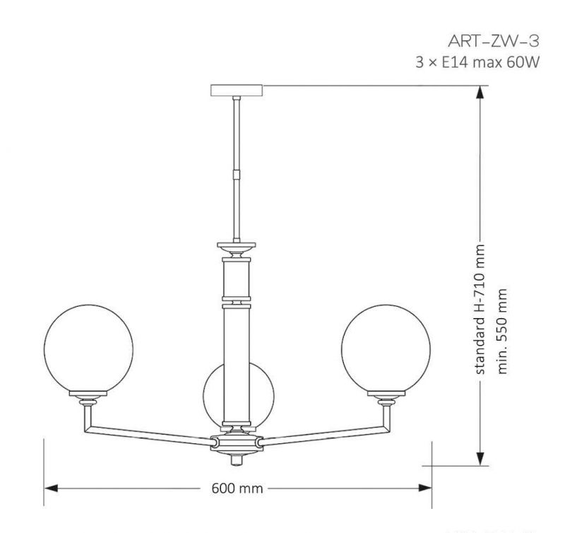 Люстра Kutek ARTU E14 ART-ZW-3 (N) фото 4