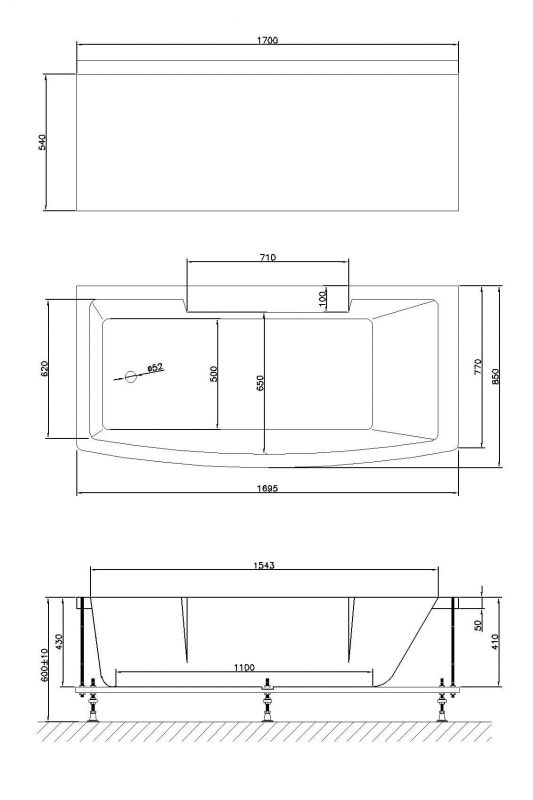 Акриловая ванна Royal Bath FATO RB326100 170х85х60 см фото 6