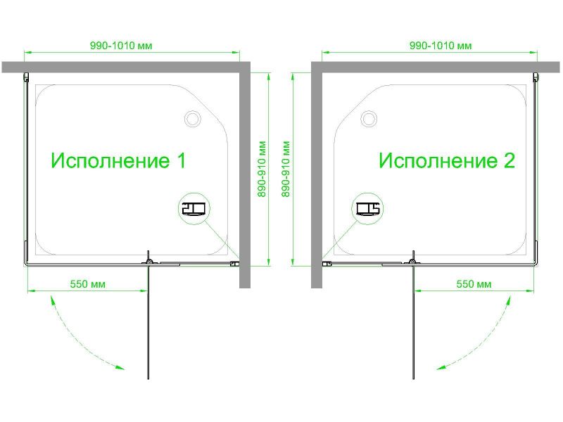Душевой уголок Royal Bath  RBHPVD-C-BL, 90х100 см фото 4