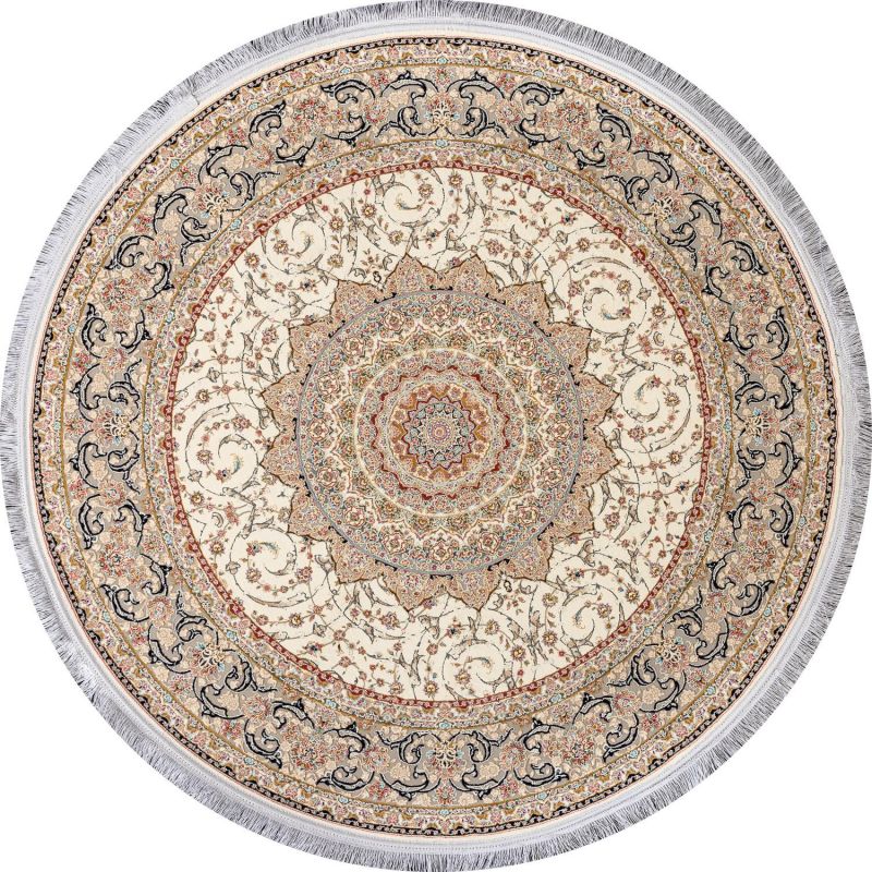 Иранский ковер из полиэфирного шёлка и акрила Carpet «ARMAN» HAMIN-CRE(Round) 120 x 120 см фото 1