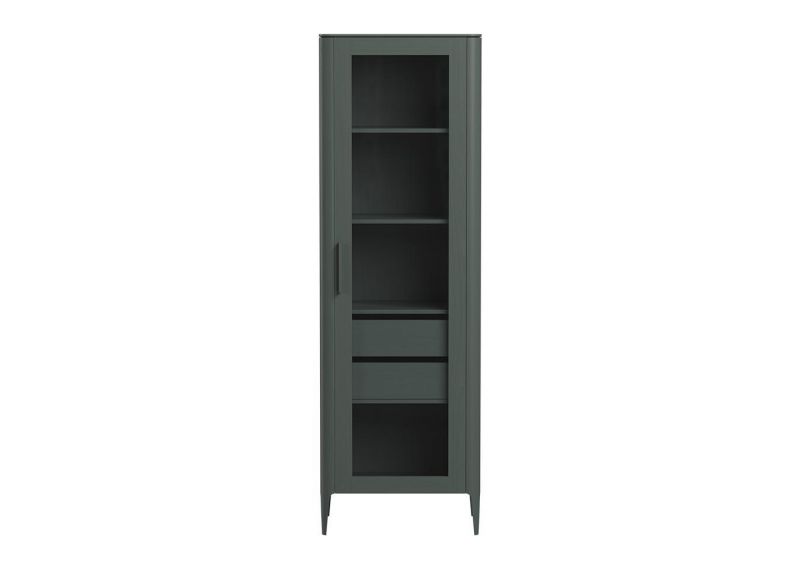 Витрина Ellipsefurniture Type oak стеклянная высота 200 см R (темно-серый) TYR10207030101 фото 1