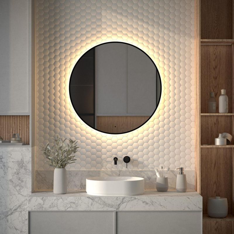 Зеркало для ванной DEFESTO AURA DF 2995R с LED-подсветкой и ИК - выключателем Ø80см фото 3