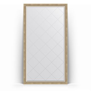 Зеркало напольное с гравировкой в багетной раме 108x198 Evoform EXCLUSIVE-G FLOOR BY 6342 состаренное серебро с плетением