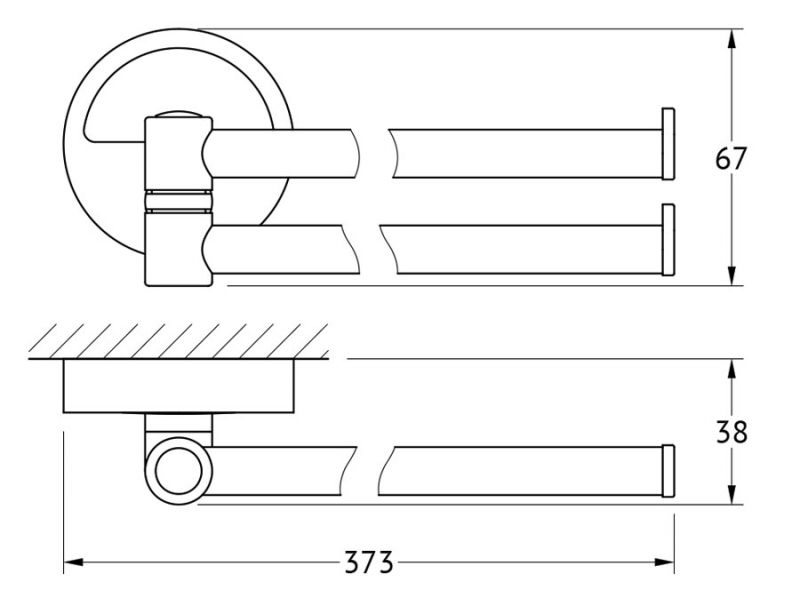 Держатель полотенец поворотный двойной 37 cm FBS Luxia LUX 044 фото 2