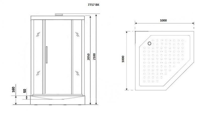 Душевая кабина Niagara Luxe NG-7717GBK золото 100x100