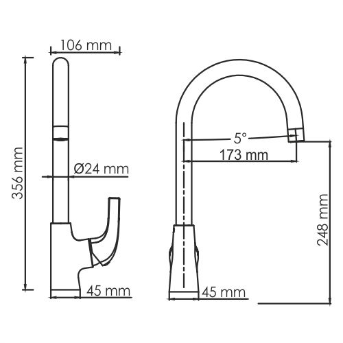 Смеситель для кухни WasserKRAFT Sauer 7107