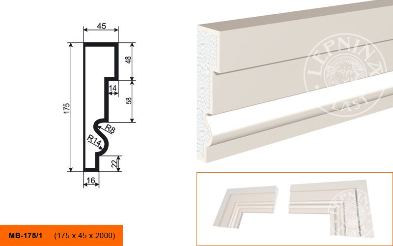 Молдинг Lepninaplast МВ-175/1 фото 1