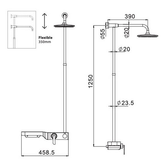 Душевая стойка RGW Gllon SF1201-R 07011201-05