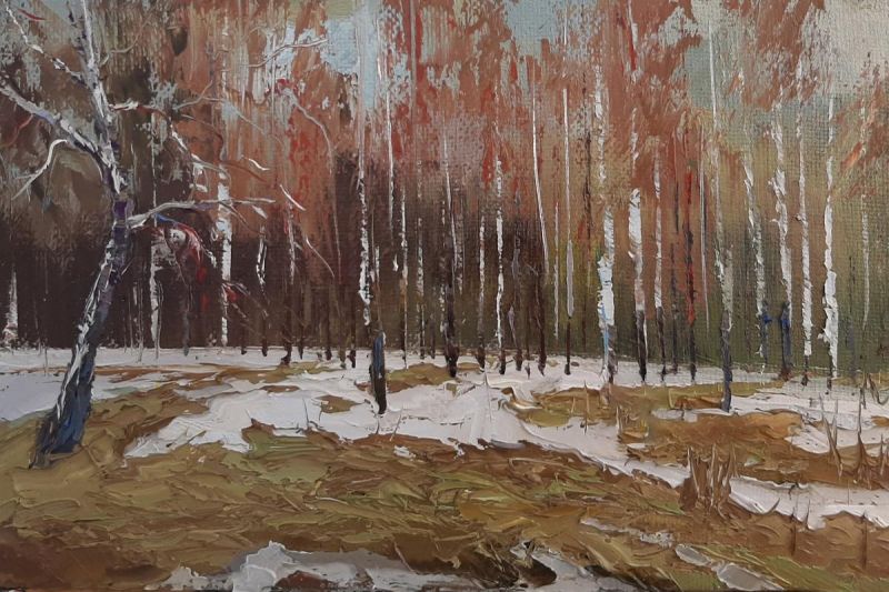 Картина "Весна в лесу" 40x25 Головченко Алексей