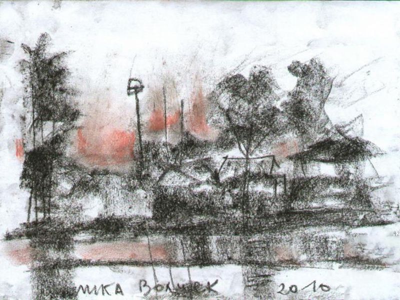 Картина "Закат над станицей Голубинской" Лика Волчек