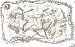 Картина "Танец с покрывалами" 29,7x21 Лика Волчек