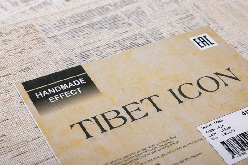 Турецкий ковер из эвкалиптового шёлка и полиэстера Carpet «TIBET ICON» EP38A-CRE 240 x 330 см фото 9
