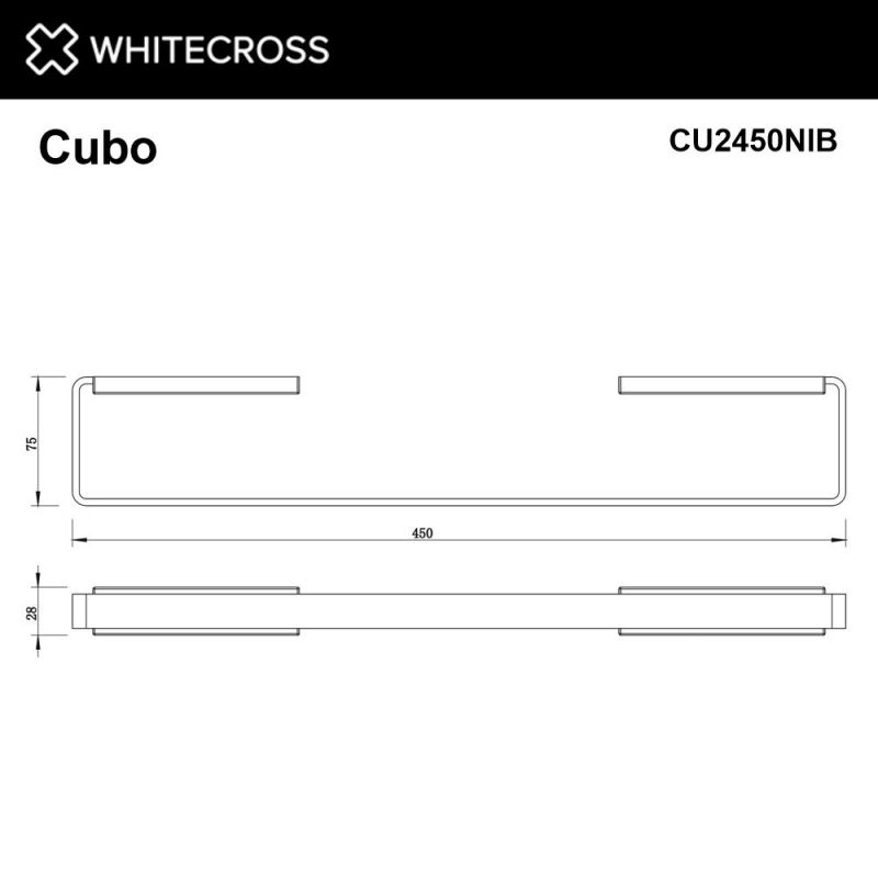 Полотенцедержатель WHITECROSS Cubo CU2450NIB, брашированный никель, 45 см