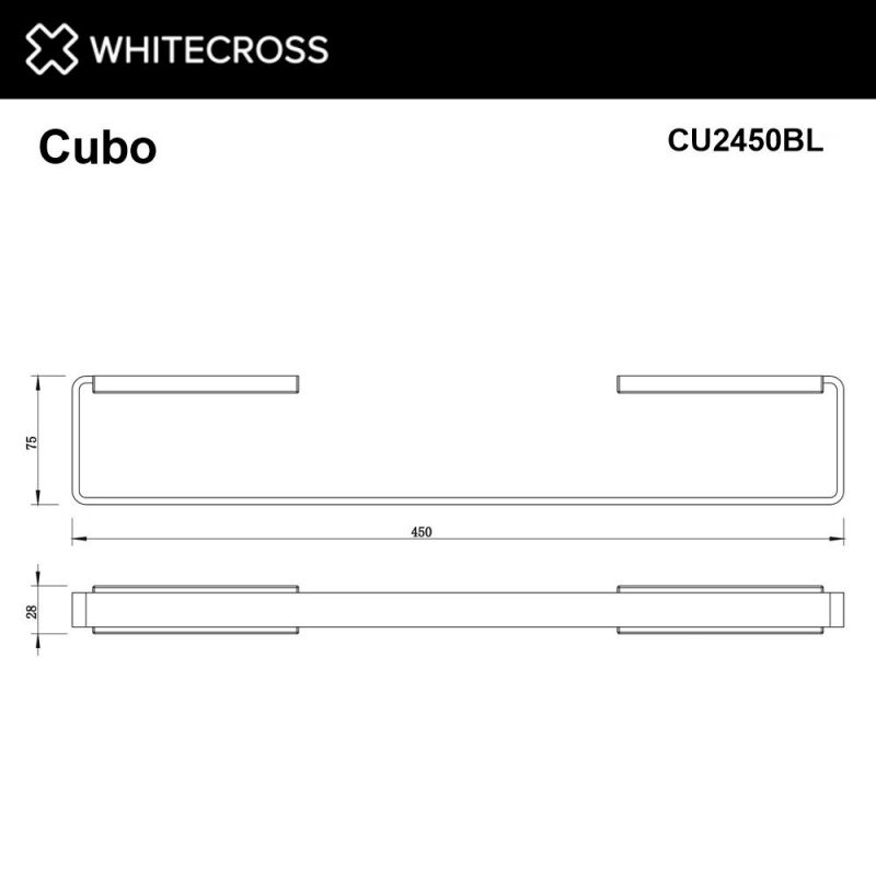 Полотенцедержатель WHITECROSS Cubo CU2450BL, черный матовый, 45 см