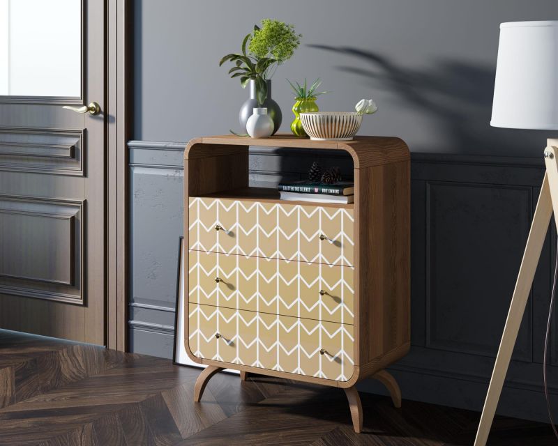 Высокий комод Этажерка "Ellipse print" бежевый BD-3090886 фото 3