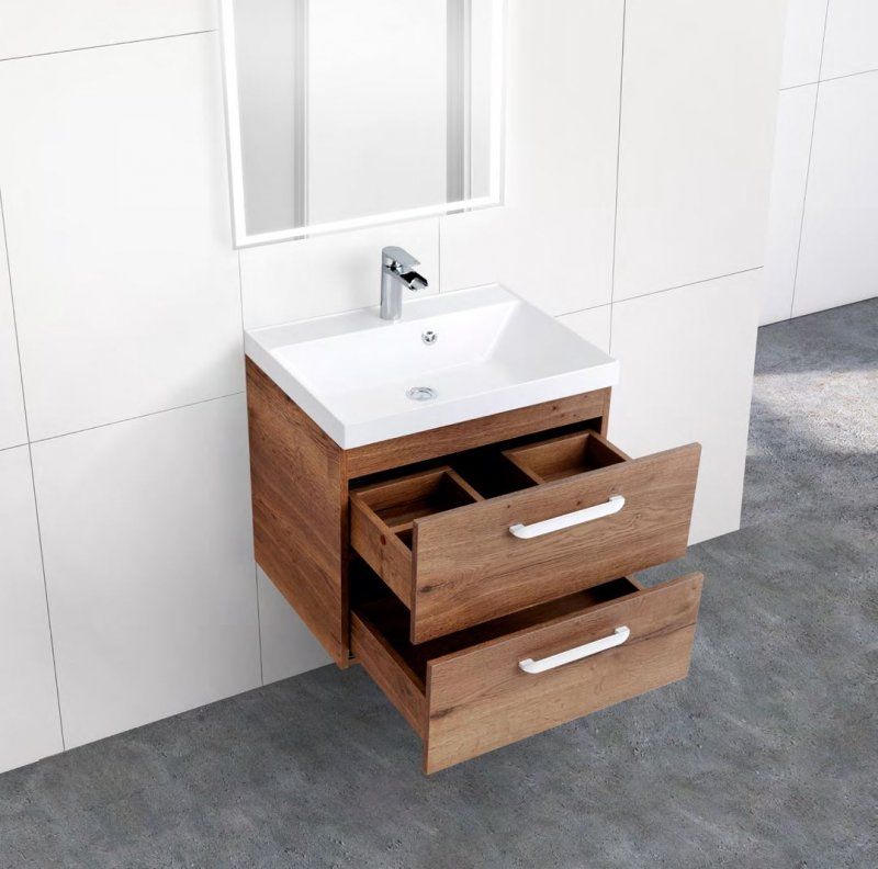 Тумба под раковину подвесная BelBagno AURORA-600-2C-SO-RT Rovere Tabacco 60 см фото 4