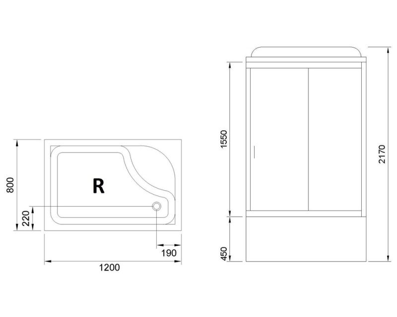 Душевая кабина Royal Bath BP RB8120BP2-M-R 80x120 фото 4