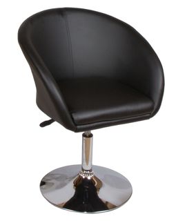 Дизайнерское барное кресло Dobrin 8600-LM,  цвет сиденья черный, цвет основания хром