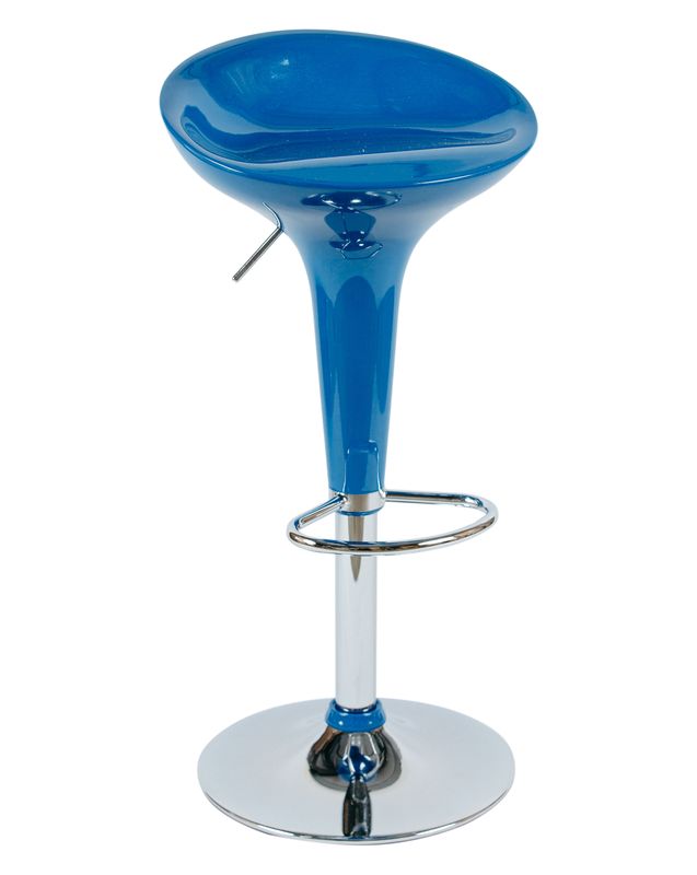 Барный стул Dobrin 1004-LM BOMBA,  цвет сиденья голубой, цвет основания хром