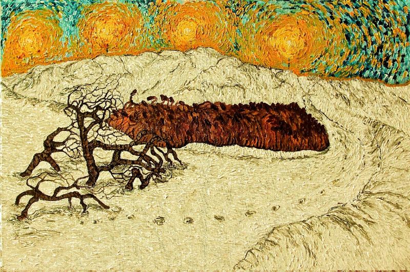 Картина "Дерево замёрзшее в реке" Виталий Никитин