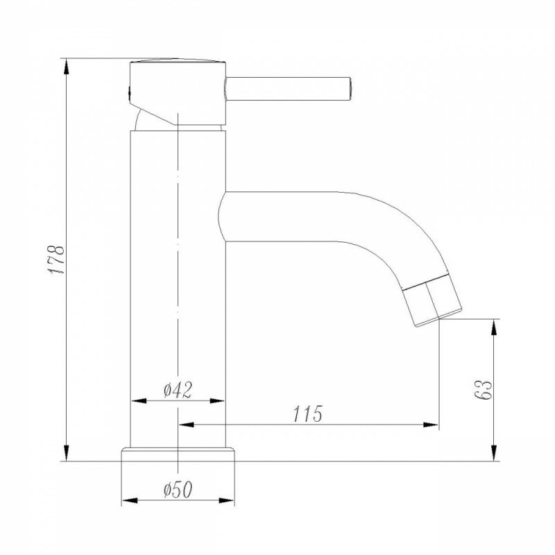 Смеситель для раковины Abber Wasser Kreis AF8110B , черная