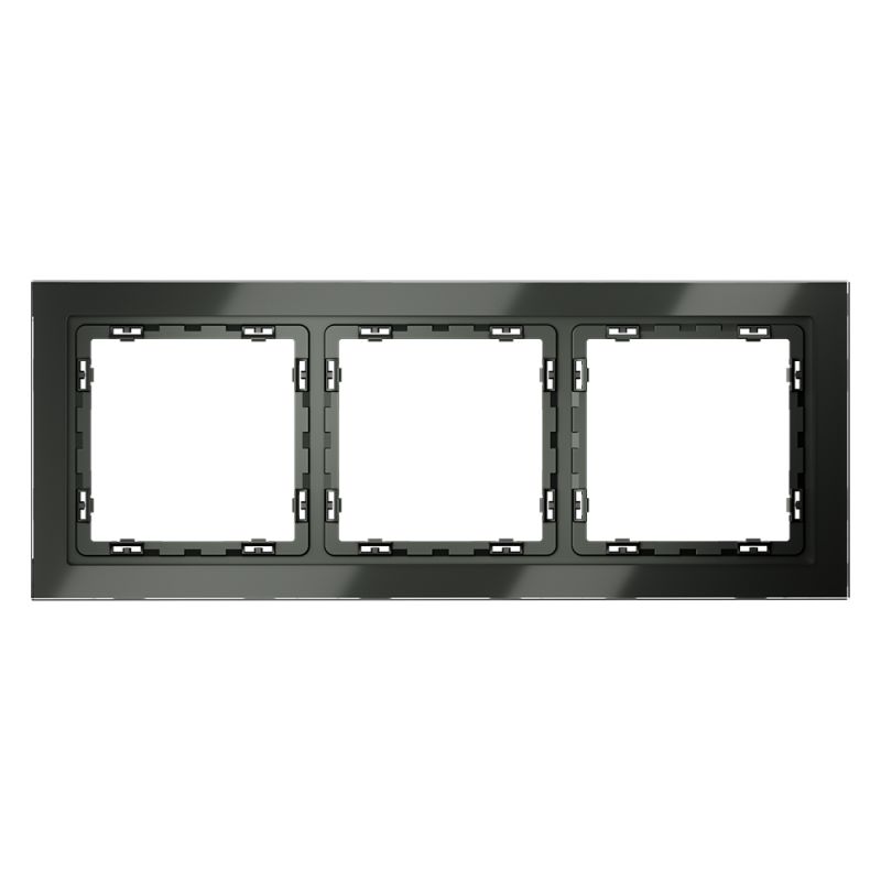 Рамка стеклянная VOLTUM S70 на 3 поста, (титан, стекло) VLS110306 фото 1