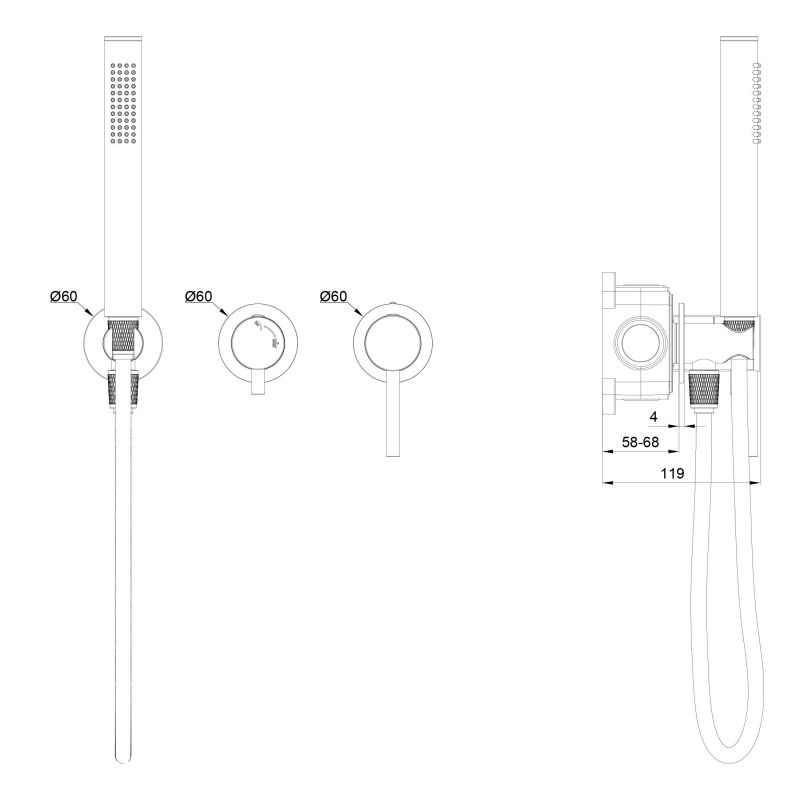 Смеситель для душа WONZON & WOGHAND WW-838017-MB Черный матовый фото 2