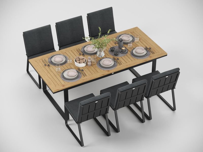 Стол обеденный Gardenini Premium Voglie с бежевой столешницей и темно-серым каркасом BD-3121353 фото 4