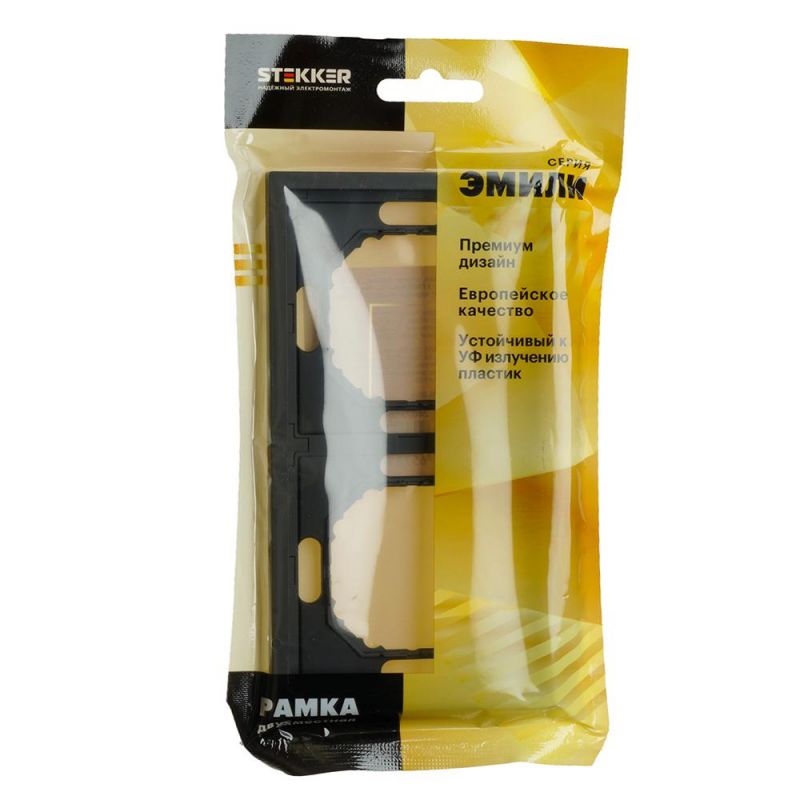 Рамка двухместная Stekker Эмили черный уголь, soft touch  49859 фото 8