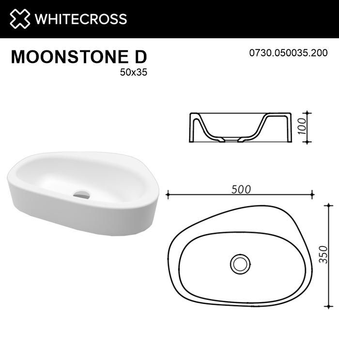 Раковина WHITECROSS 0730.050035.200 Moonstone D 50x35 белый матовый