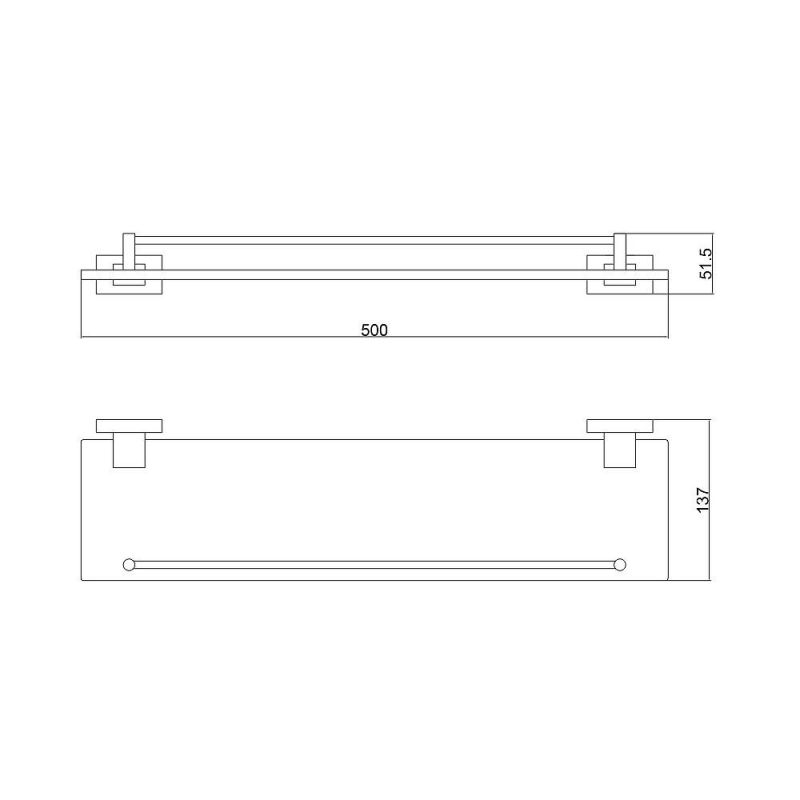 Полка стеклянная BELZ B90207, хром