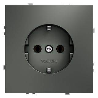 Розетка встраиваемая VOLTUM S70 с заземлением 16А, (титан) VLS040106
