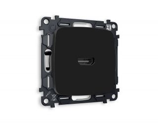 Комплект механизма розетки HDMI 2.0 Ambrella Volt OMEGA Черный матовый 40V/500mA 2.0GHz 5-18Gbit/s (OP8140, VM222) MO814010