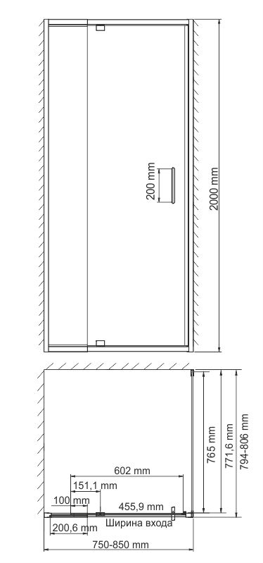 Душевой уголок WasserKRAFT Berkel 48P02 80x80 см