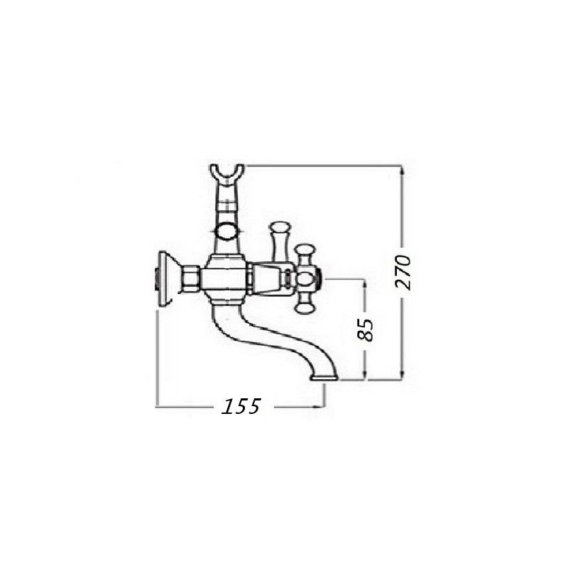 Смеситель на ванну Magliezza Bianco 50105-1-cr в комплекте с лейкой TL-1-cr