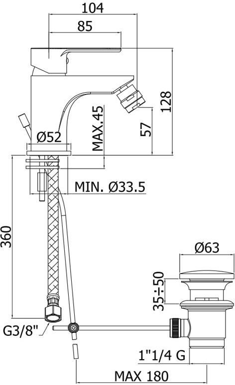 Смеситель для биде Paffoni Blu 00243894