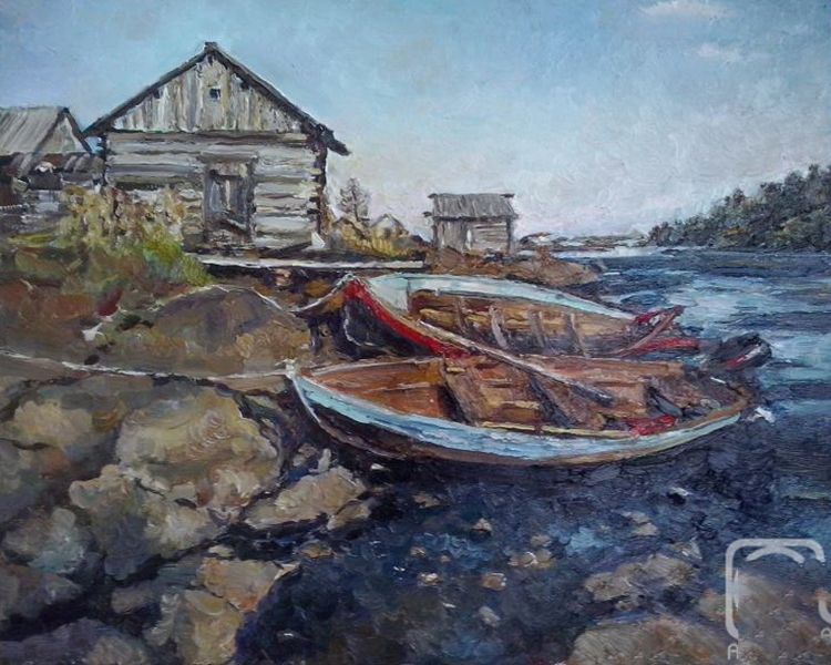 Картина "Лодки на берегу" Ягужинская Анна