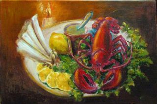 Картина "Поздний ужин с омаром" Быстрова Анастасия