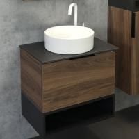 Тумба с раковиной Comforty Штутгарт 00-00001698CF дуб темно-коричневый 60