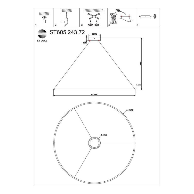 Подвесной светильник ST Luce ST605 DOWN ST605.243.72