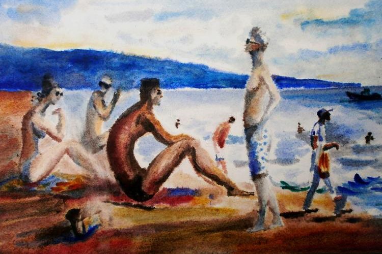Картина "на пляже" 40x30 Питаев Валерий