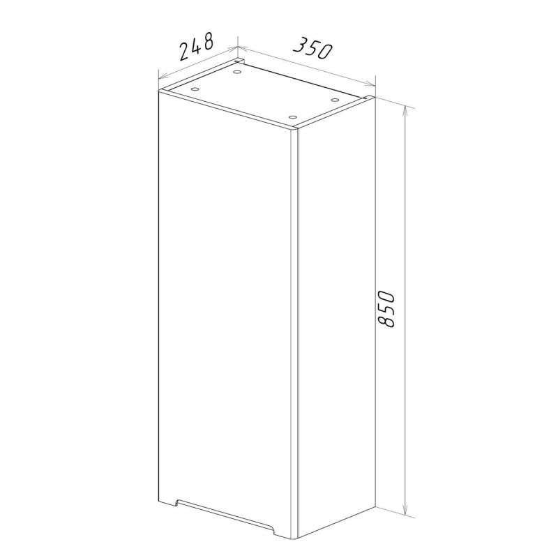 Полупенал подвесной Lemark BUNO LM04B35PL, 35x74 см, R