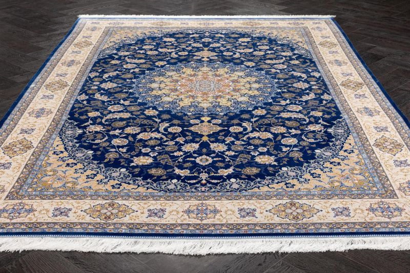 Иранский ковер из шёлка и модала Carpet «MASTERPIECE QUM» 025-23-1520-NAVI Katrin 200 x 300 см фото 4