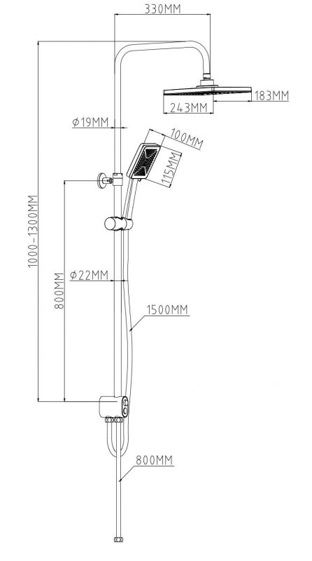 Душевая система ESKO ST1450N