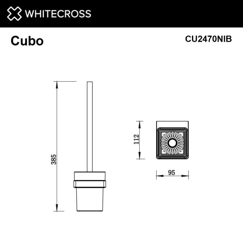 Ершик подвесной WHITECROSS Cubo CU2470NIB, брашированный никель фото 2