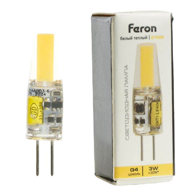 Лампа светодиодная Feron LB-424 G4 3W 12V 2700K 51170 фото 6